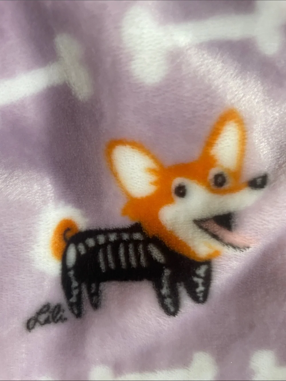 Doggie drawings Lili Chin lavender throw